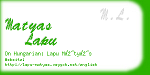 matyas lapu business card